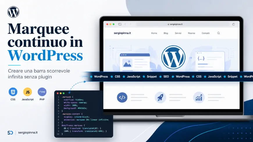 Marquee continuo in WordPress