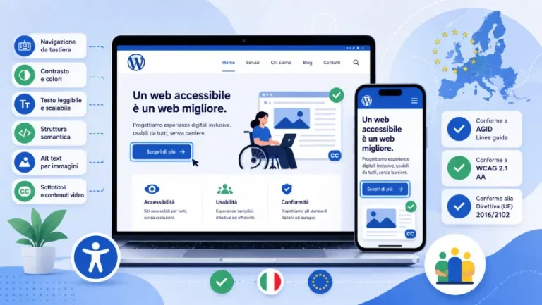 Accessibilità web in WordPress come progettare siti più inclusivi, usabili e conformi agli standard italiani ed europei
