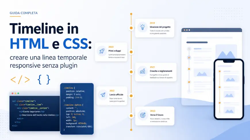 Timeline in HTML e CSS: creare una linea temporale responsive senza plugin