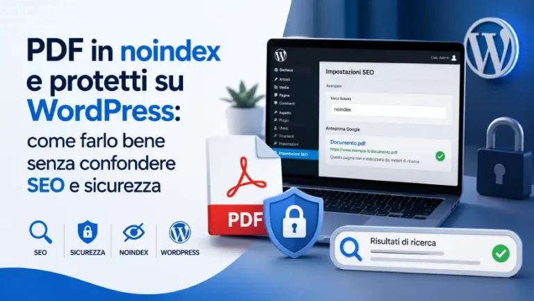 PDF in noindex e protetti su WordPress come farlo bene senza confondere SEO e sicurezza