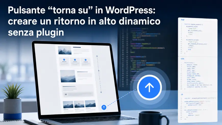 Pulsante torna su in WordPress creare un ritorno in alto dinamico senza plugin
