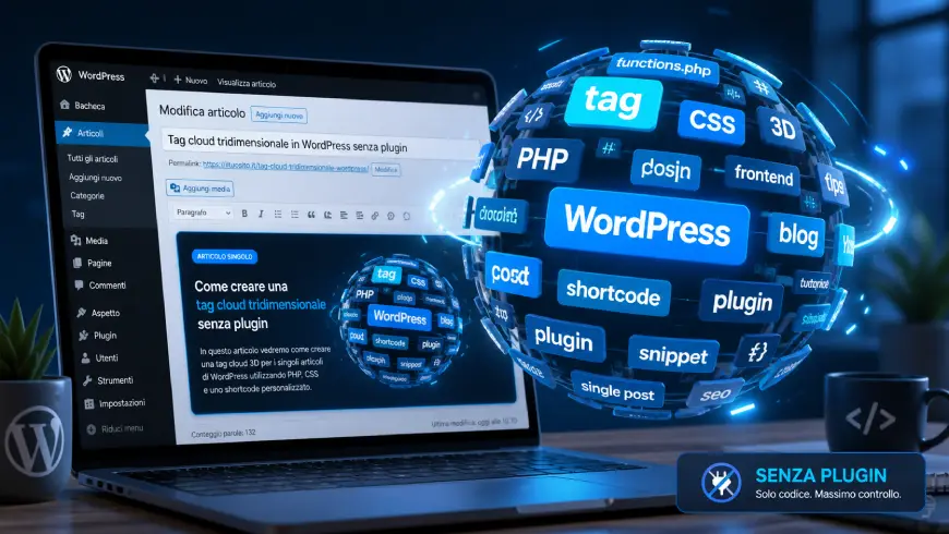 Tag cloud tridimensionale in WordPress senza plugin come crearla per i singoli articoli